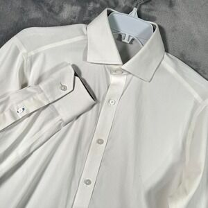 Twillory White Button Up Dress Shirt Mens 15 32 33 Long Sleeve Performance